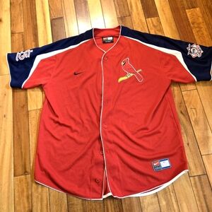 Nike Cardinals Baseball Jersey, Red/Navy, XL, National Logo, MLB Merchandise